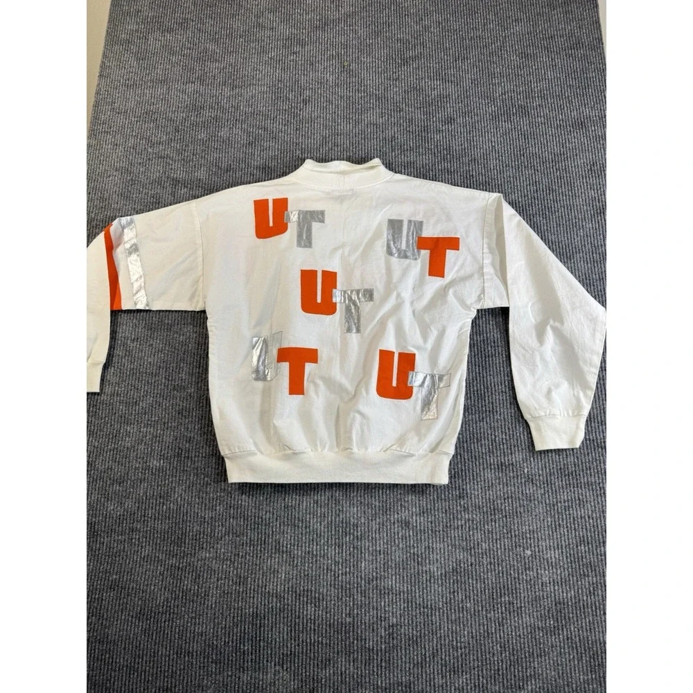 Vintage Patricia Sherman Tennessee‎ Volunteers Sweatshirt White Orange Silver